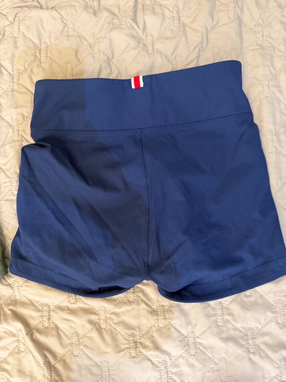 Small navy spandex tracksmith running shorts - Picture 3 of 3
